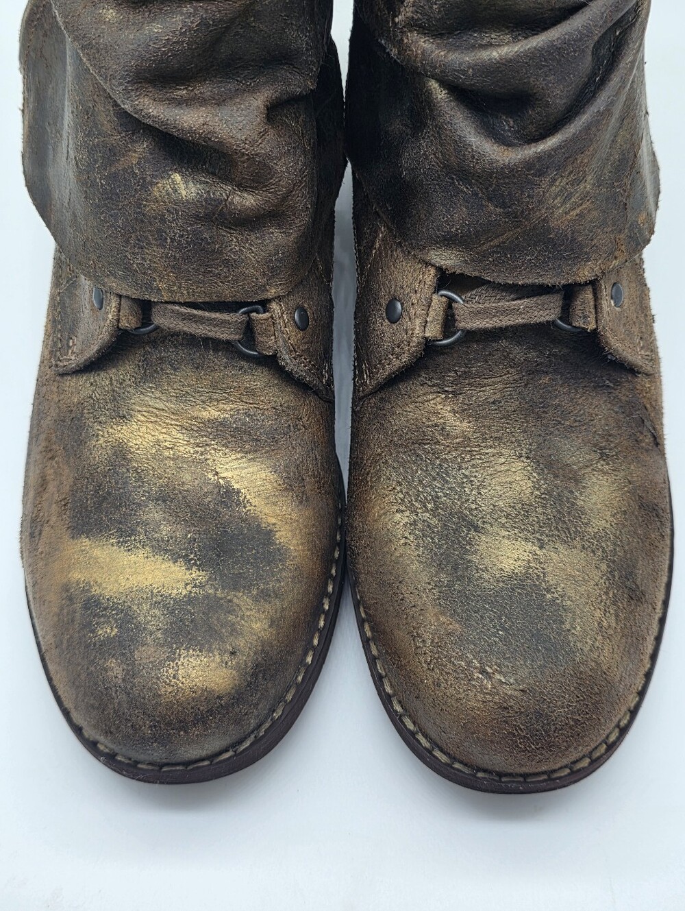 Merrell Shiloh Cuff Distressed Leather Boots Brown Gold 8.5 - Picture 9 of 16